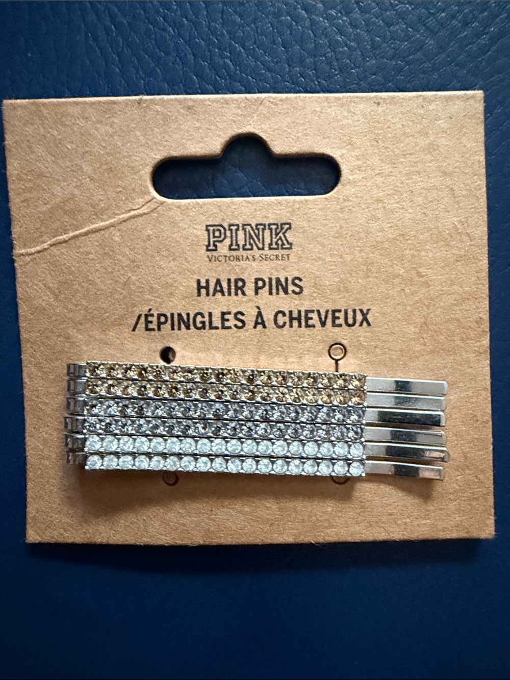 PINK Victoria's Secret Gold & Silver Rhinestone Bobby Pins